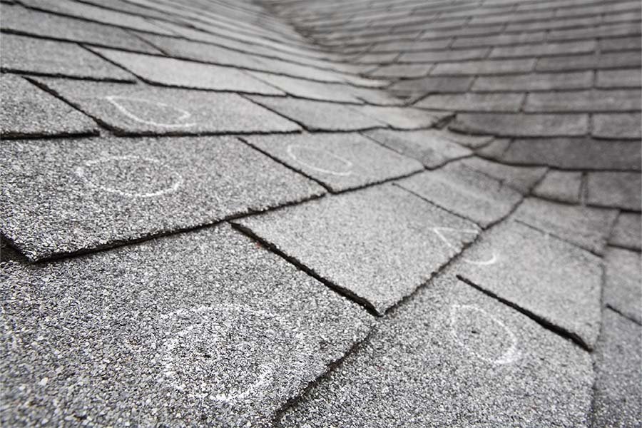 Marked Hail Damage After Roof Inspection